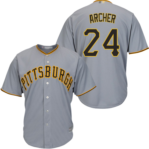 Pirates #24 Chris Archer Grey Cool Base Stitched Youth MLB Jersey